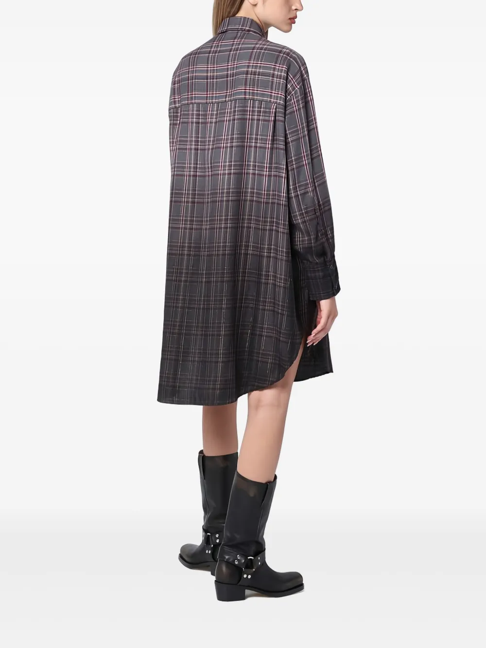 Palm Angels Geruite jurk Grijs