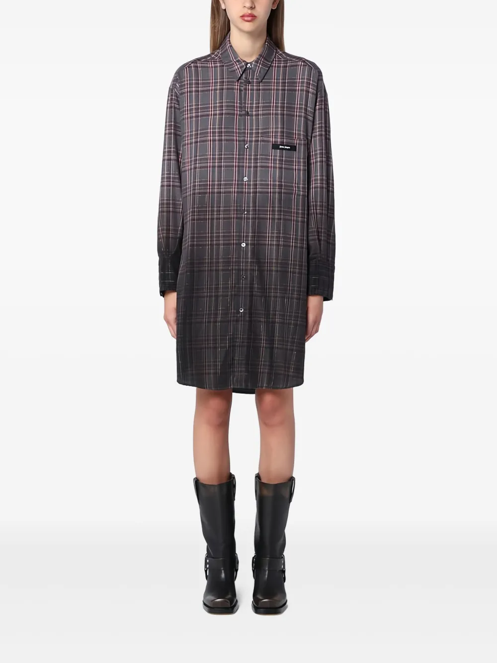 Palm Angels Geruite jurk Grijs