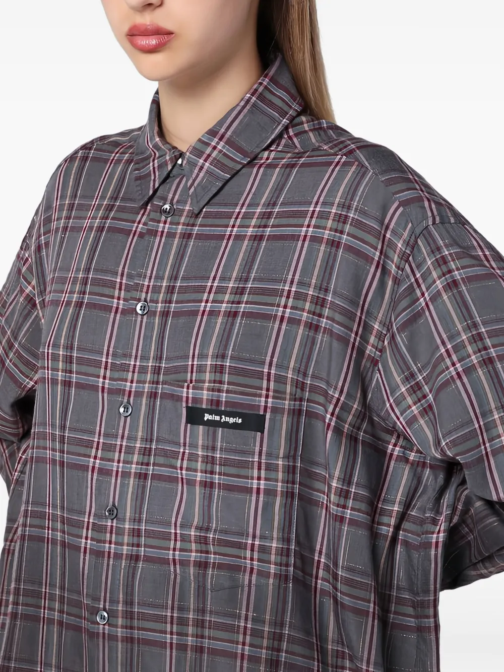 Palm Angels Geruite jurk Grijs