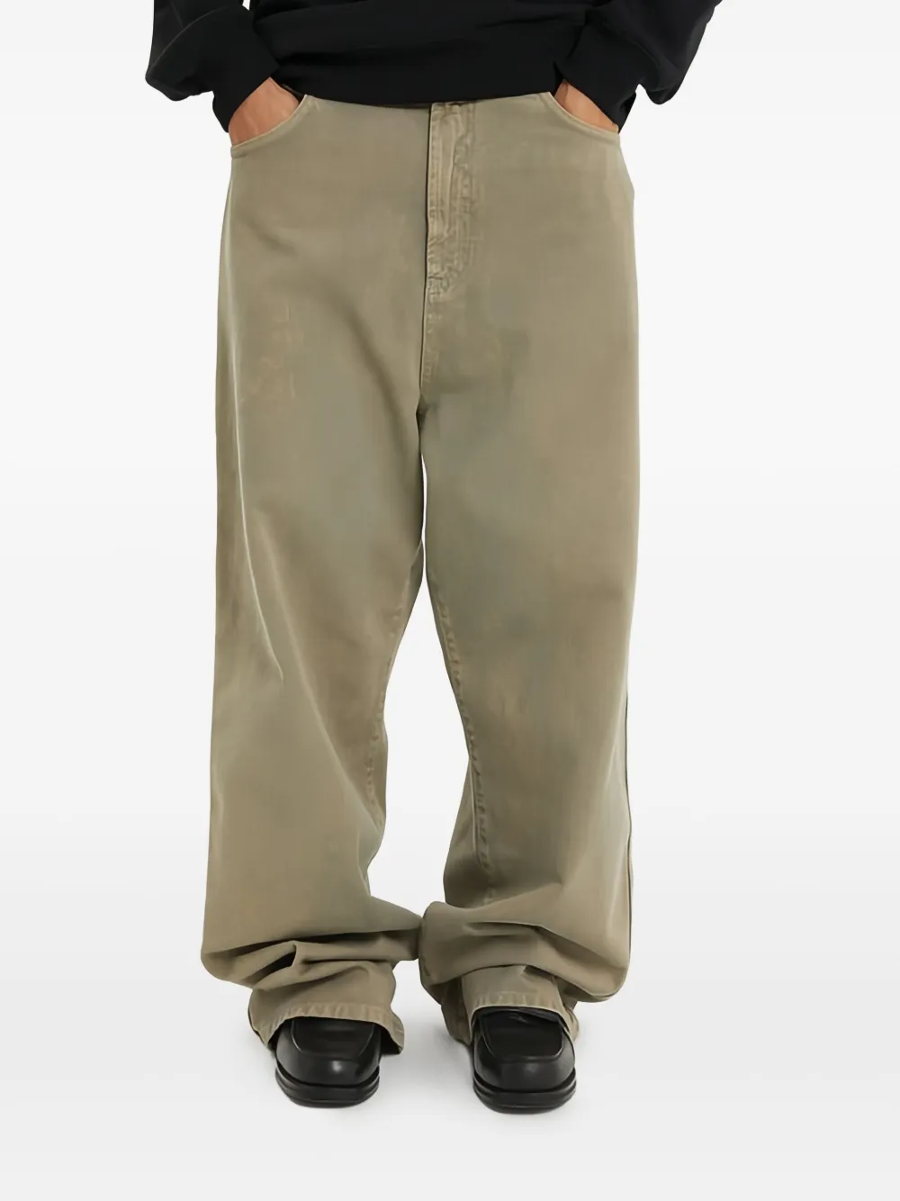 1989 STUDIO Jeans met wijde pijpen Beige