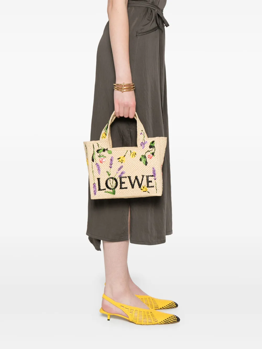 LOEWE Font kleine shopper - Beige