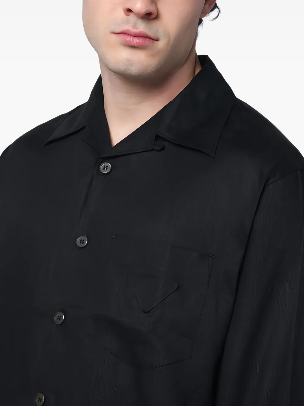 Prada Overhemd met logopatch Zwart