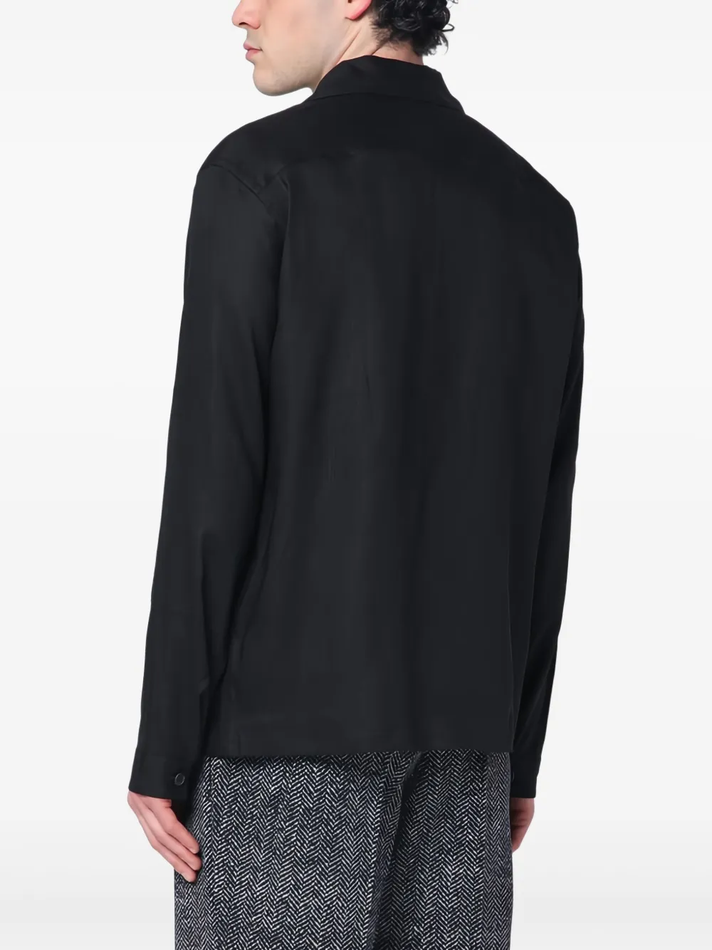 Prada Overhemd met logopatch Zwart