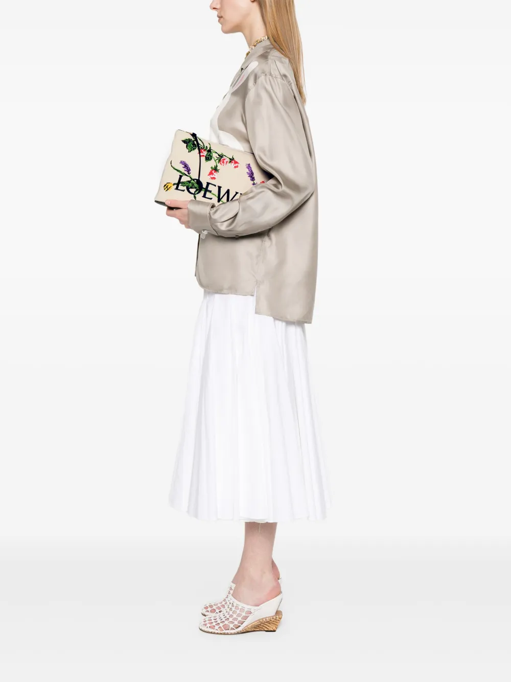 LOEWE Oblong medium clutch - Beige