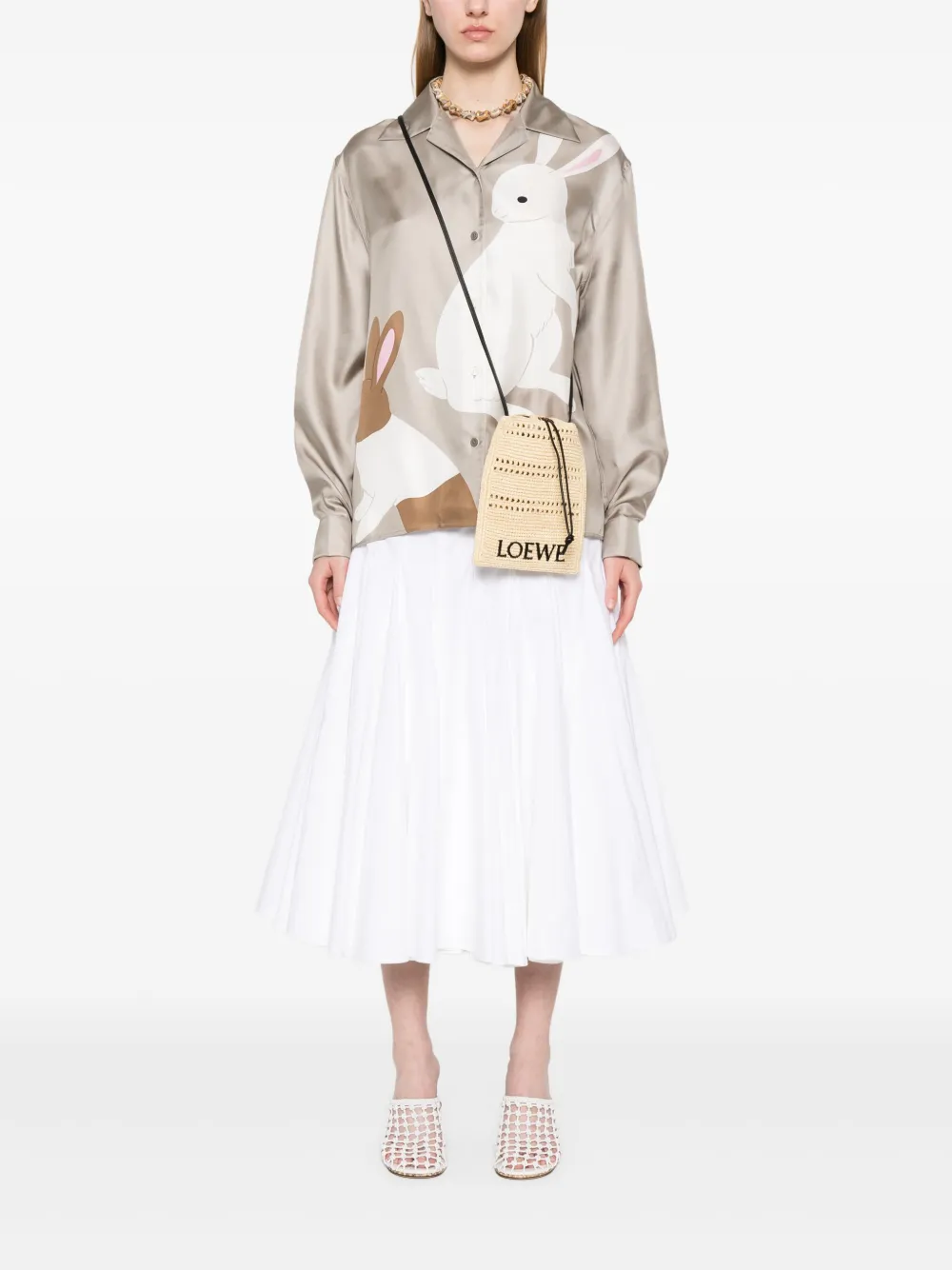 LOEWE drawstring raffia cross body bag | Image 2