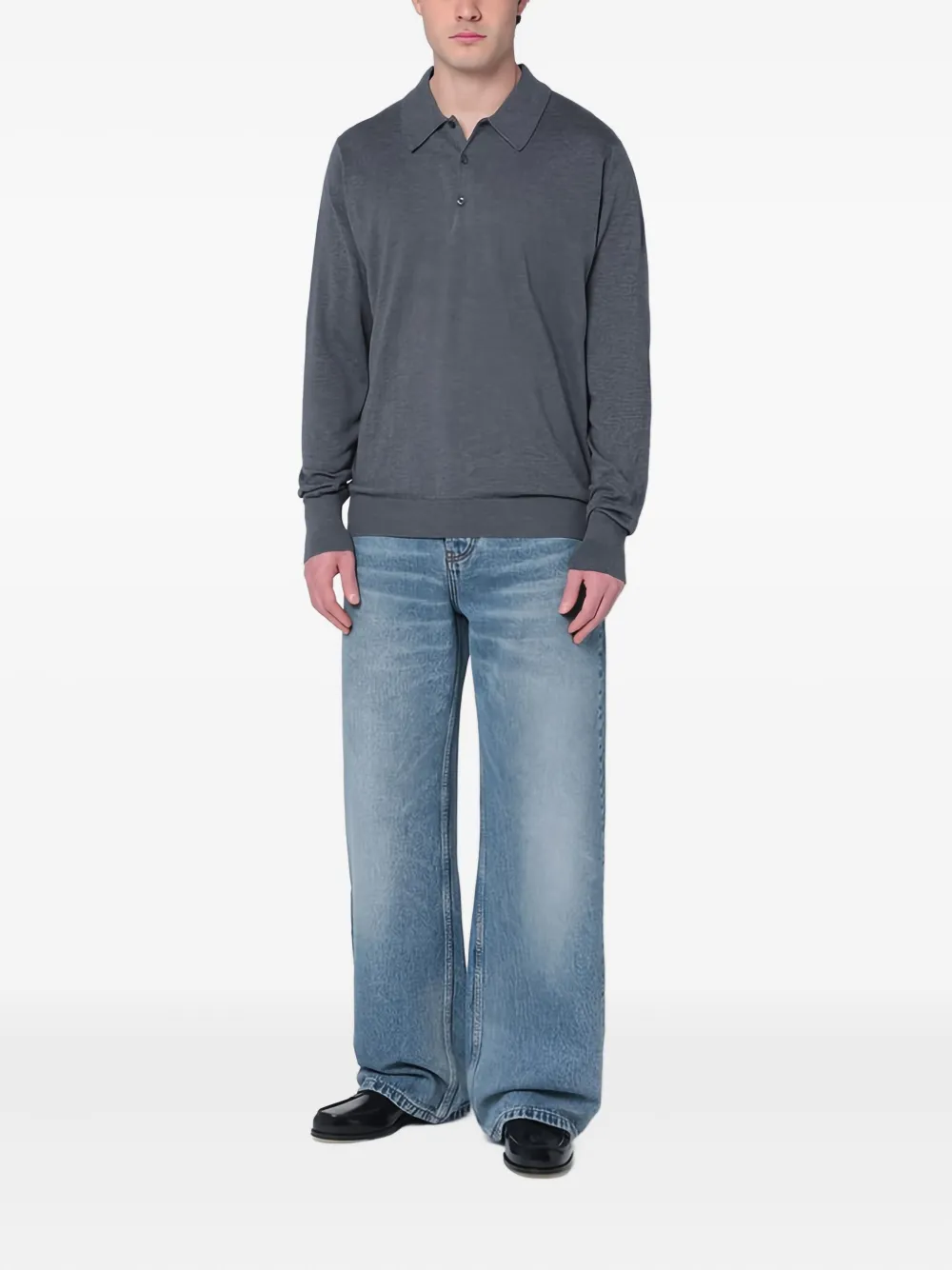 John Smedley long-sleeve polo shirt | Image 2
