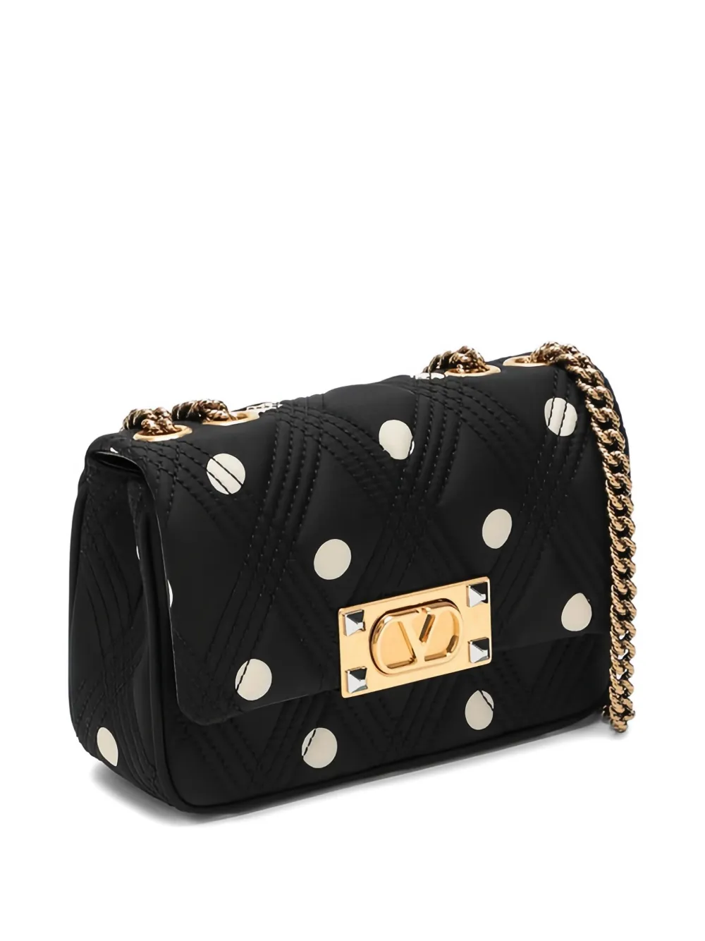 Valentino Garavani Quiltie 67 crossbodytas met stippen Zwart