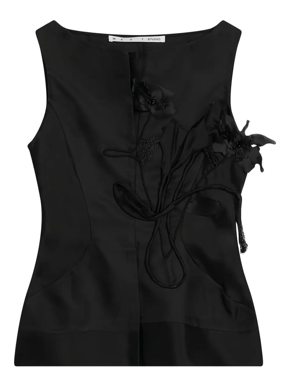 floral-appliqué top