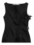 MARK KENLY DOMINO TAN floral-appliqué top - Black