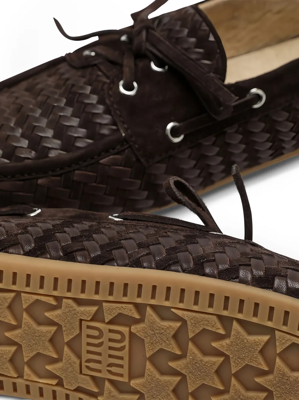 Miu Geweven suède loafers Bruin