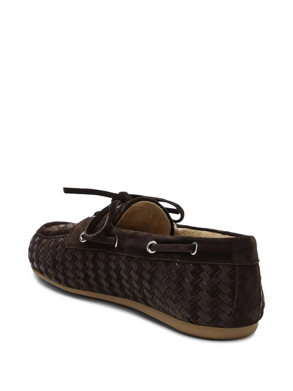 Miu Geweven suède loafers Bruin