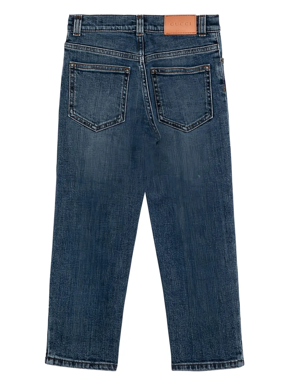 Gucci Kids Jeans met logopatch Blauw