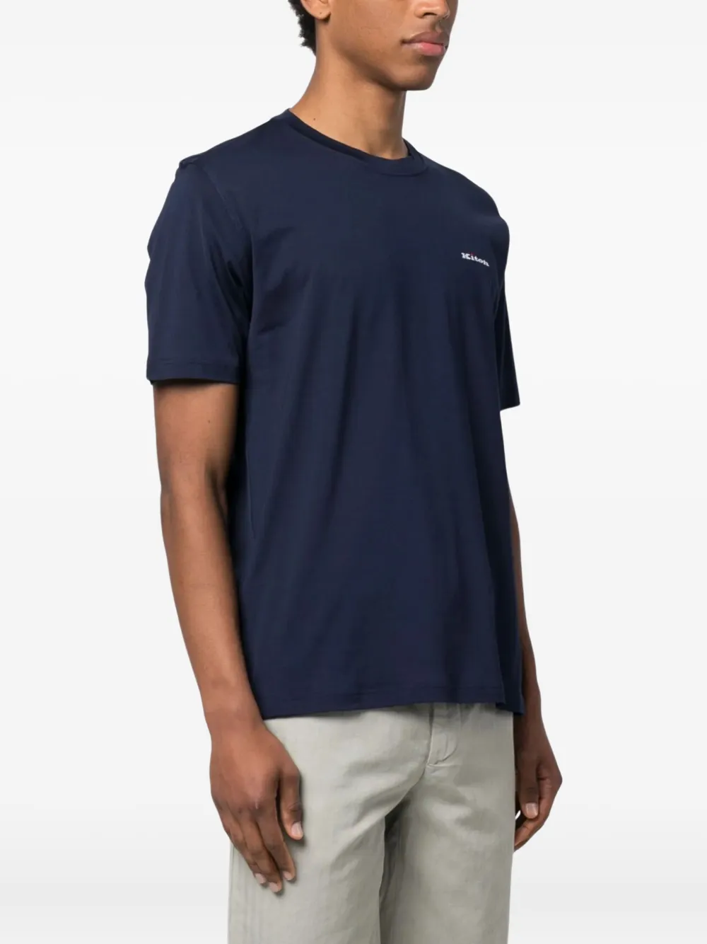 KITON LOGO-EMBROIDERED T-SHIRT 