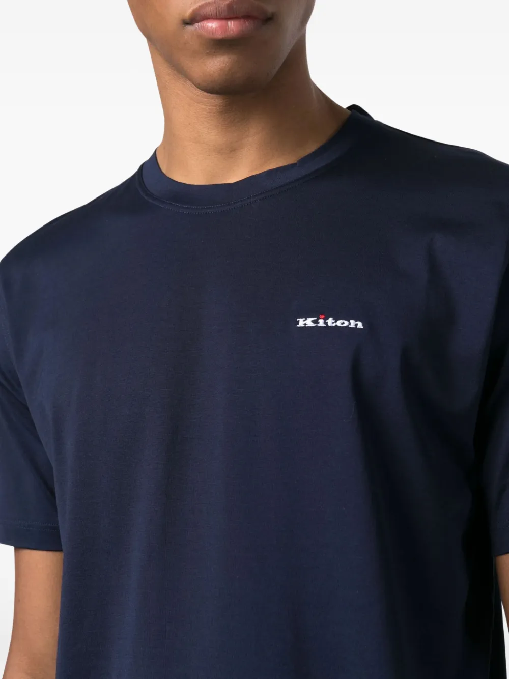 KITON LOGO-EMBROIDERED T-SHIRT 