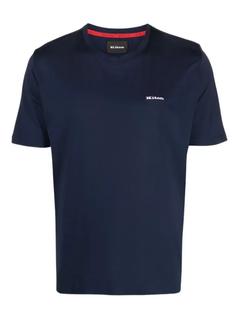 Kiton logo-embroidered T-shirt