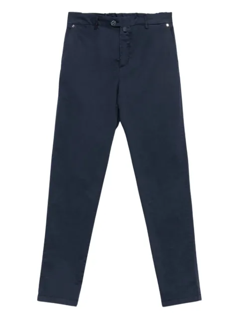 Kiton logo-patch trousers