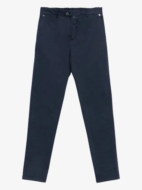 Kiton logo-patch trousers