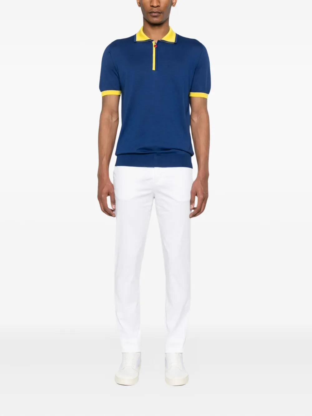 Kiton logo-patch trousers - Wit