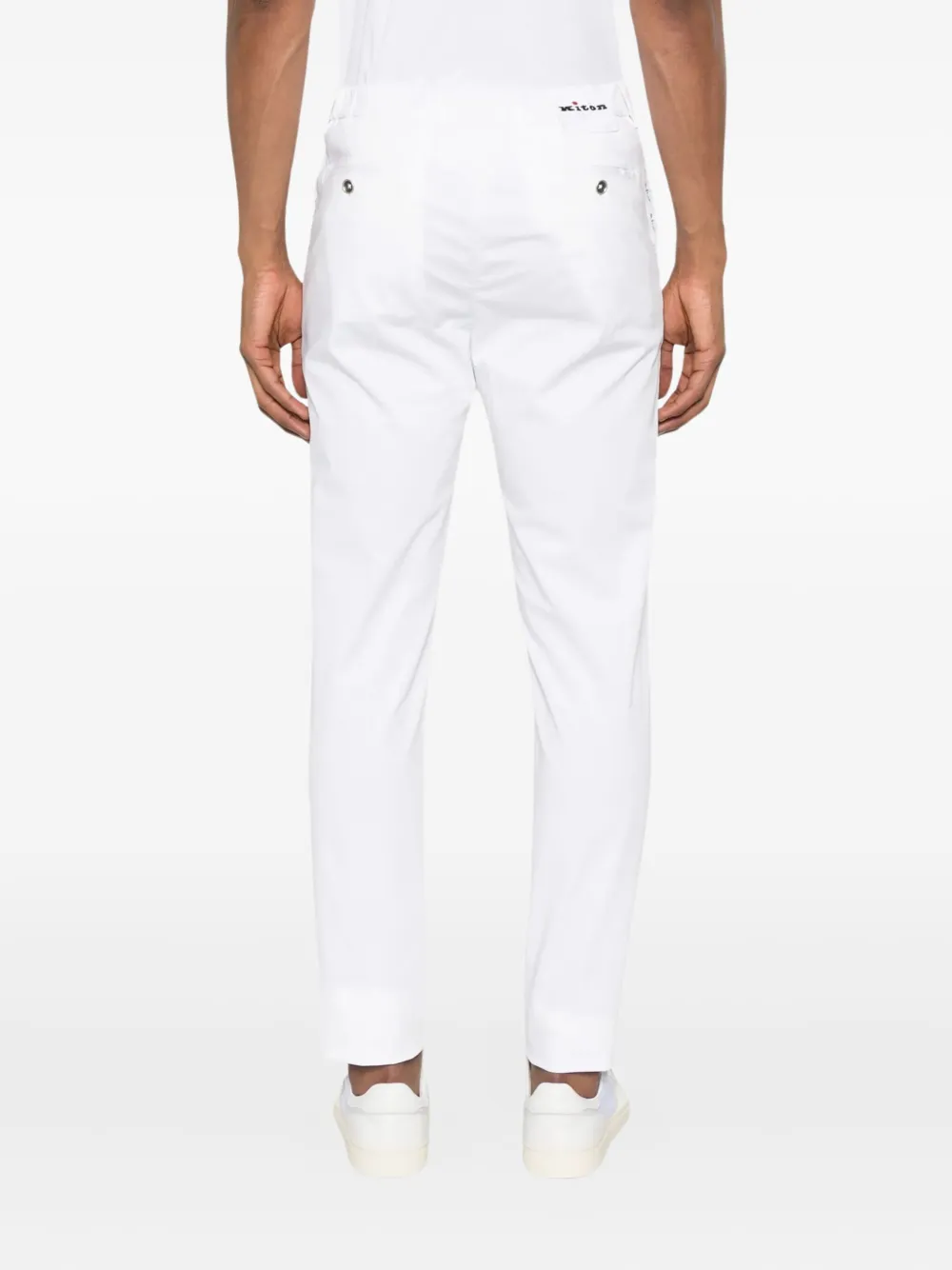 KITON LOGO-PATCH TROUSERS
