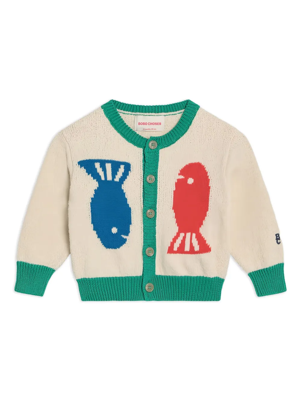 Bobo Choses fish-pattern cardigan | White | Image 1