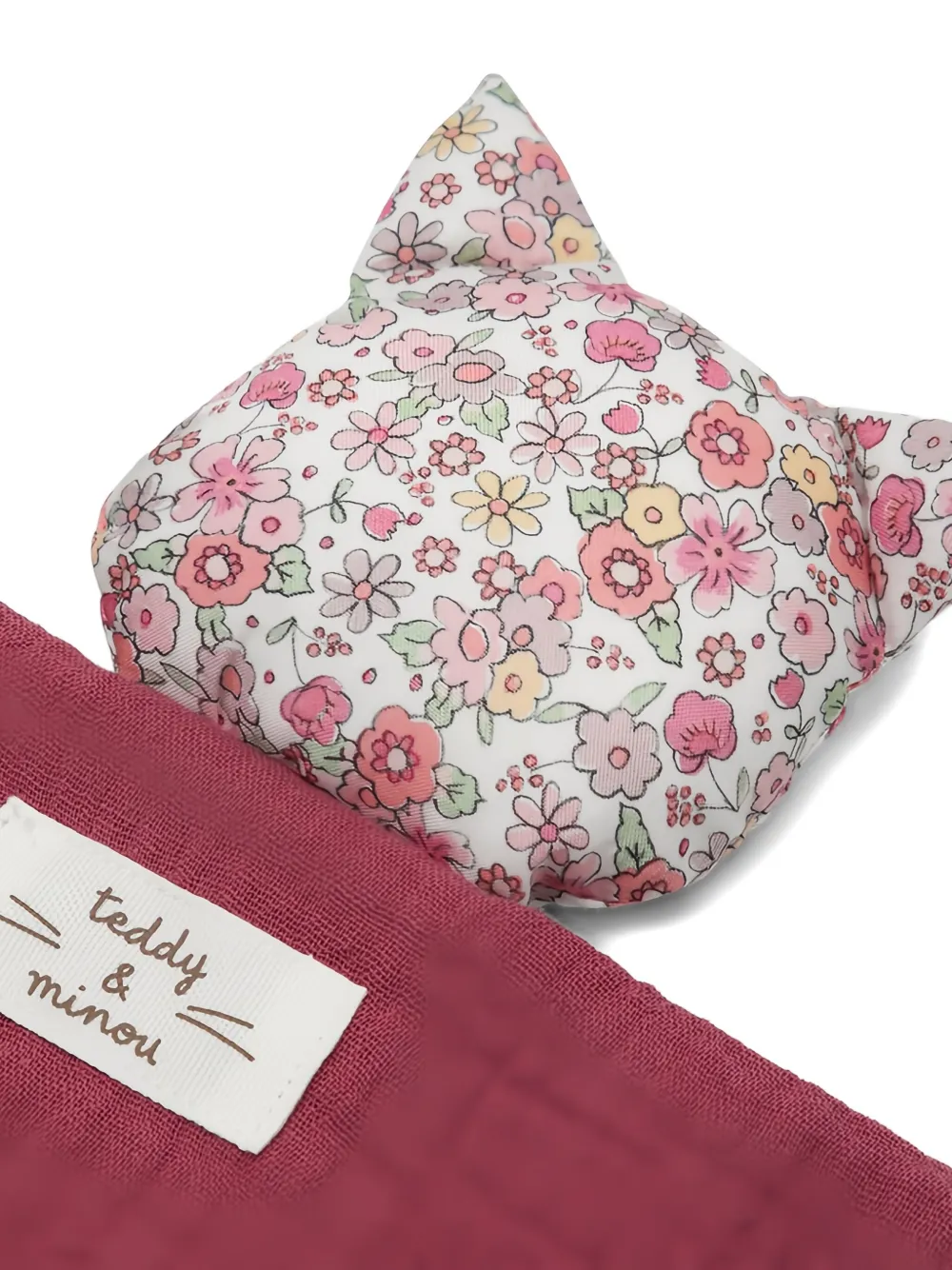 TEDDY & MINOU Dekbed met bloemenprint en kat Rood