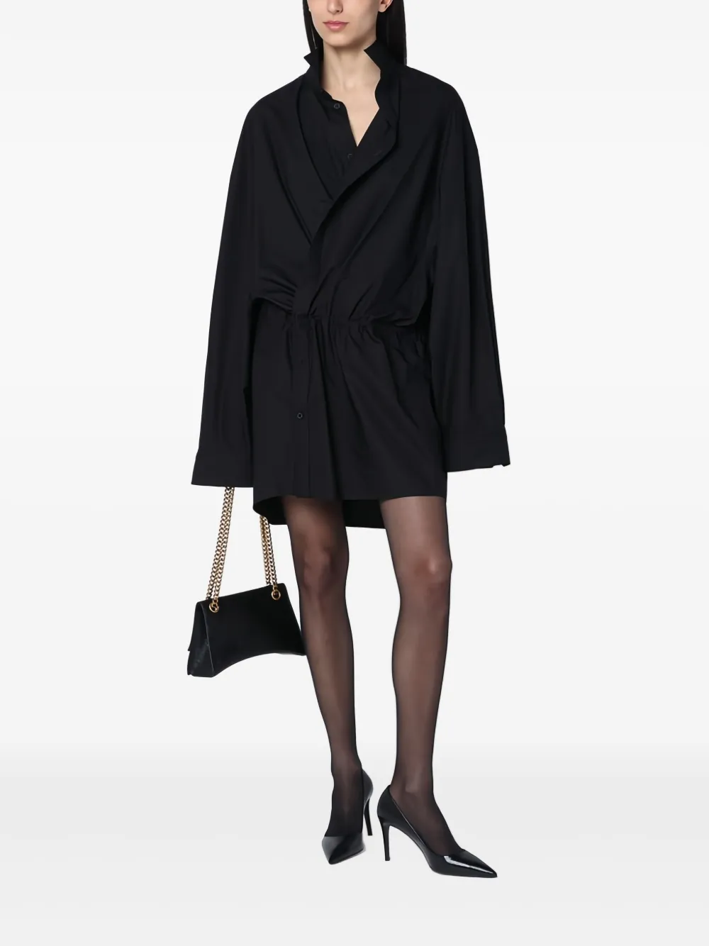 Balenciaga Mini-jurk in blousestijl Zwart