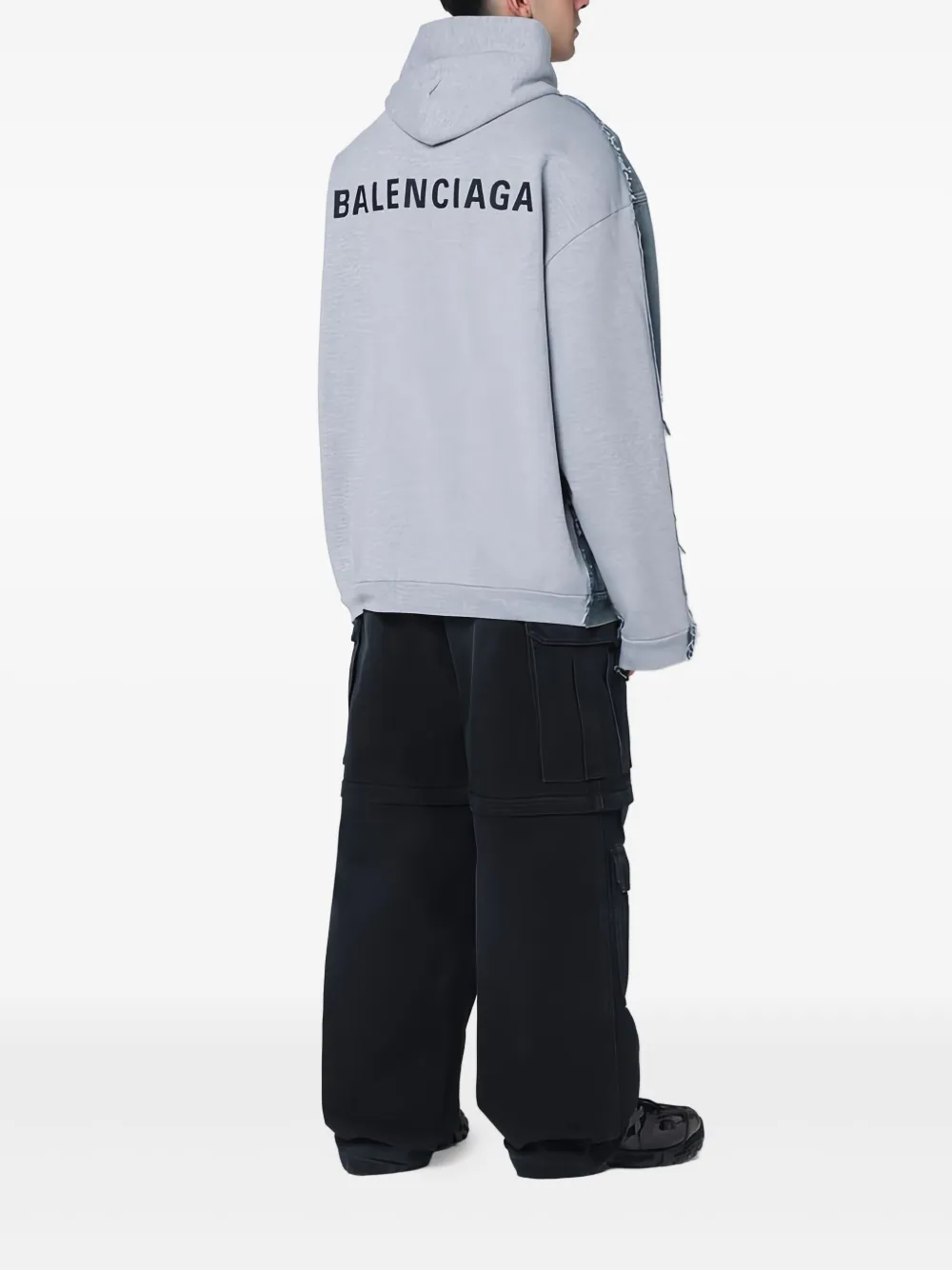 Balenciaga Denim jack met capuchon Blauw