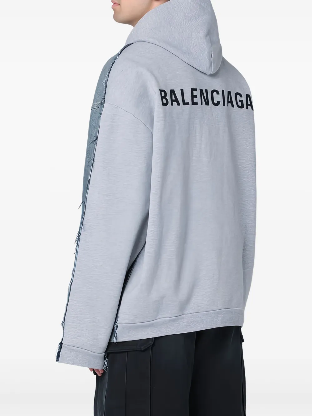 Balenciaga Denim jack met capuchon Blauw