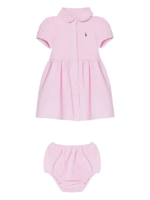 POLO RALPH LAUREN KIDS frilled-collar short-sleeve dress