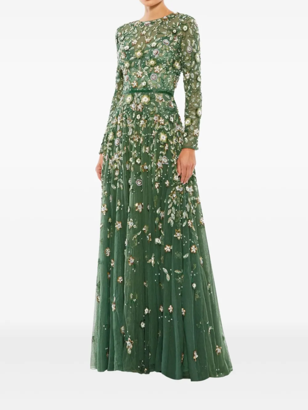 floral-embroidered maxi dress