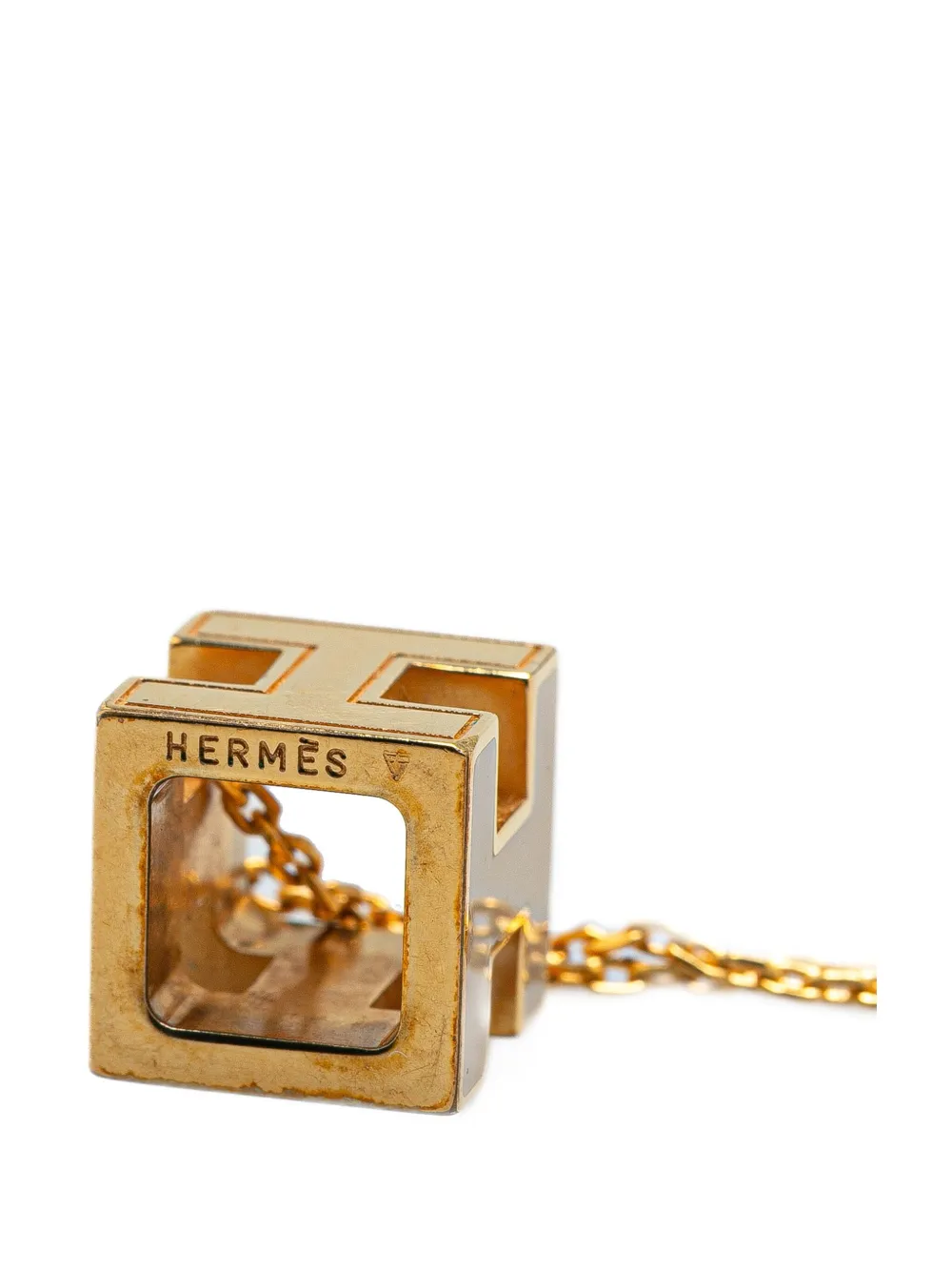 Hermès Pre-Owned 20th Century Gold Plated Cage dH Cube Necklace costume necklace | Image 2