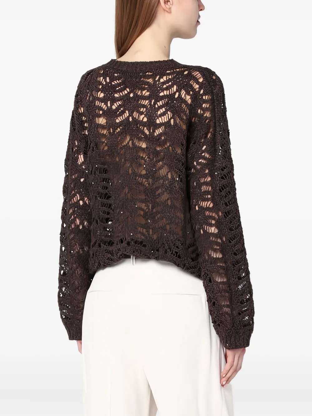 Brunello Cucinelli open-knit sweater Bruin