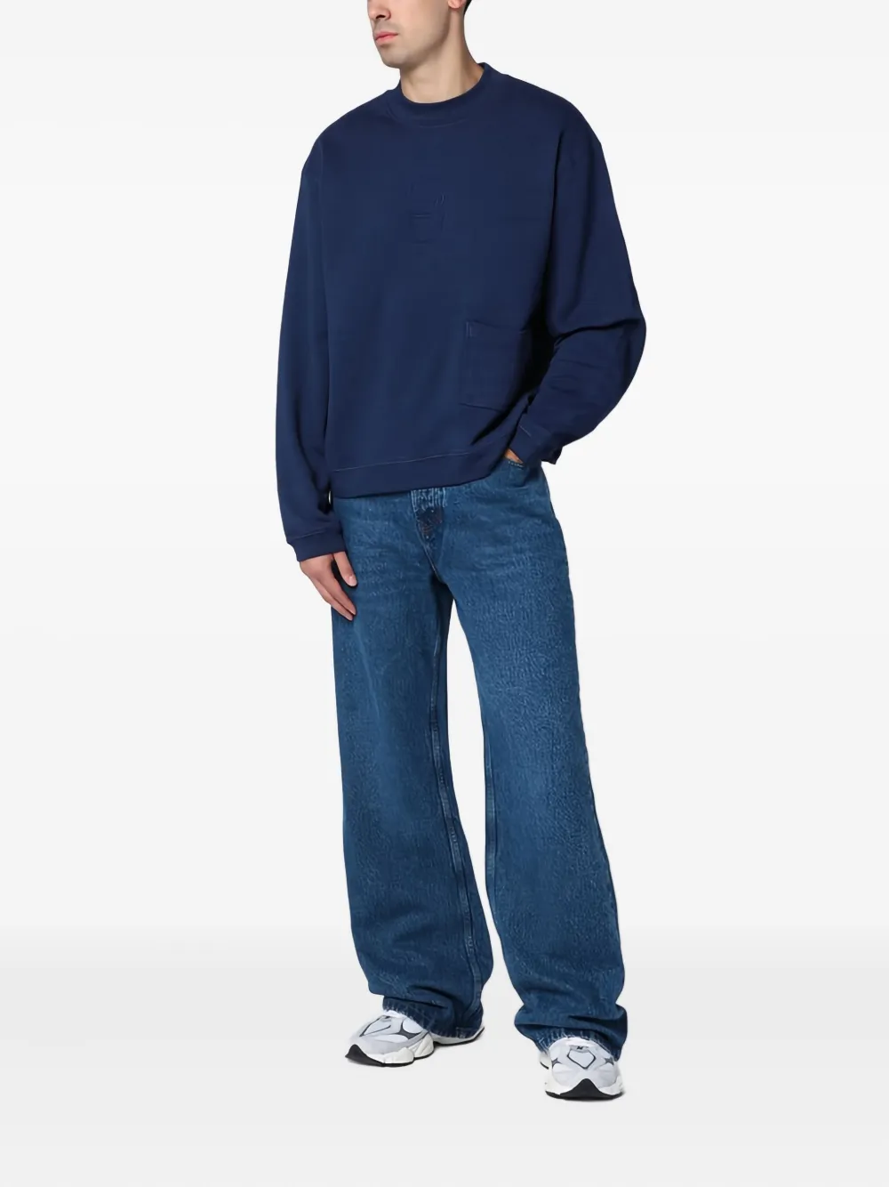 Brain Dead Sweater met geborduurde zak - Blauw