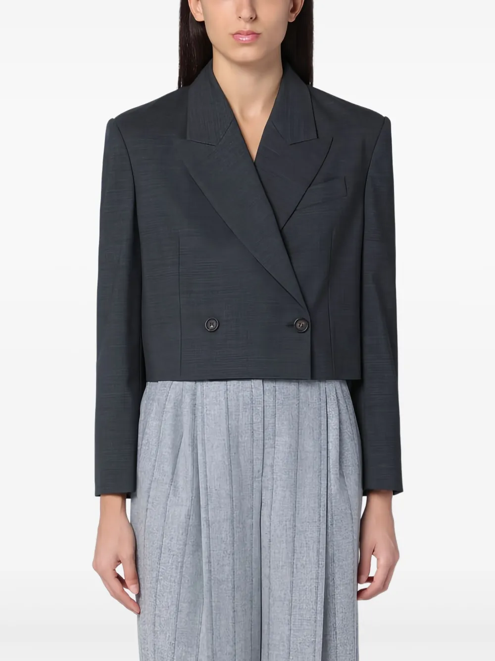 Brunello Cucinelli cropped blazer | Grey | Image 1