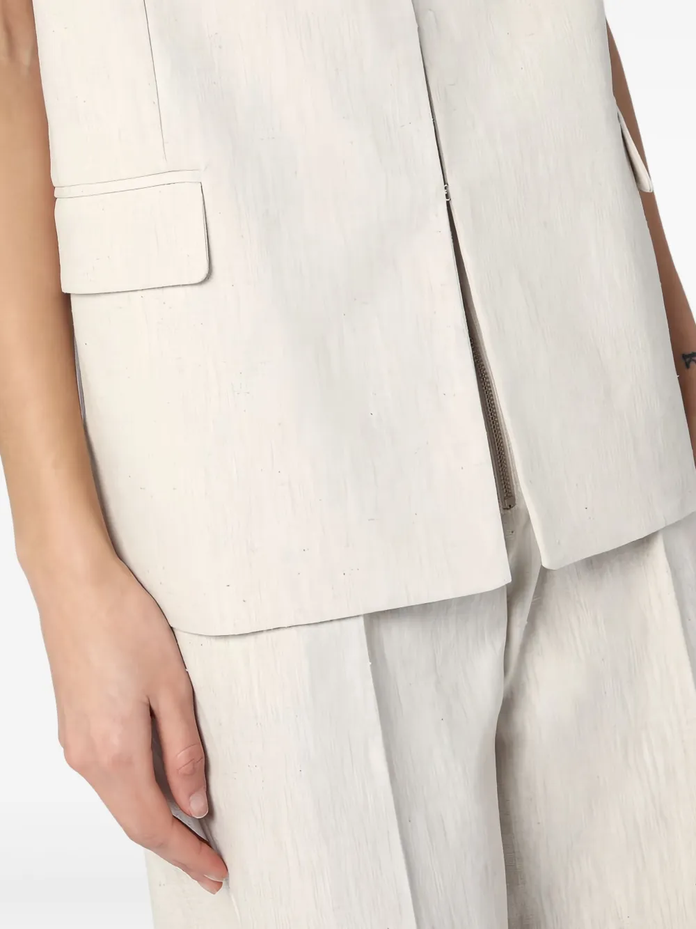 Erika Cavallini Linen Waistcoat With Open Back
