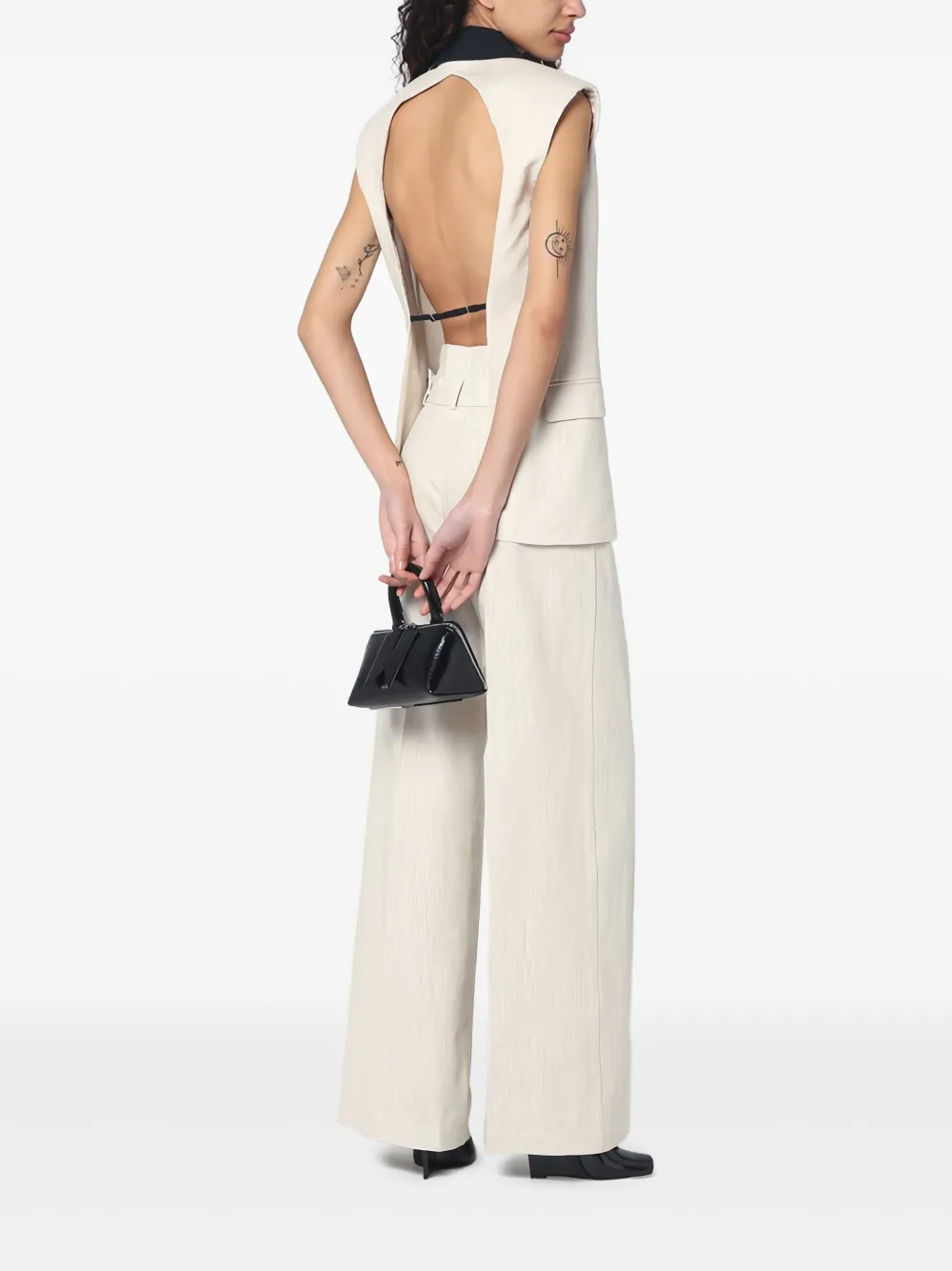 Erika Cavallini Linen Waistcoat With Open Back