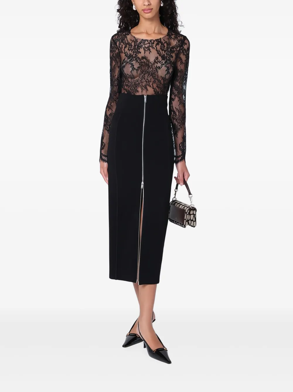 Erika Cavallini Maxi-rok met ritssluiting Zwart