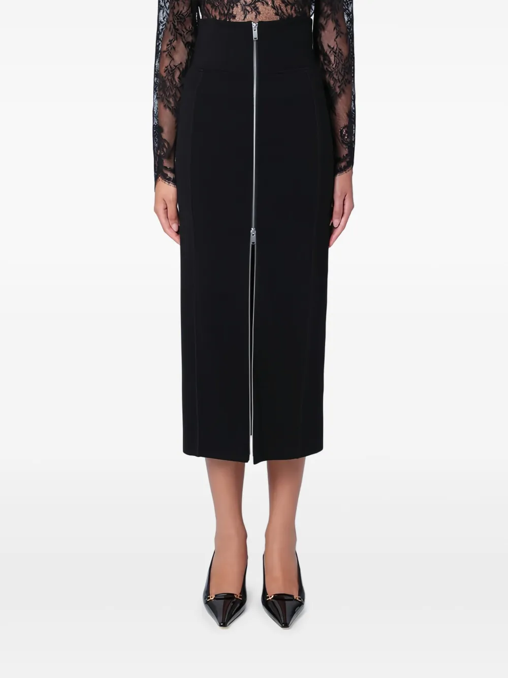 Erika Cavallini Maxi-rok met ritssluiting Zwart