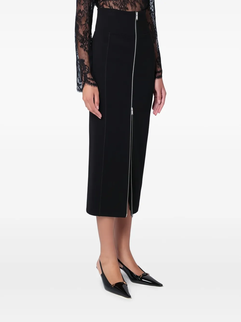 Erika Cavallini Maxi-rok met ritssluiting Zwart