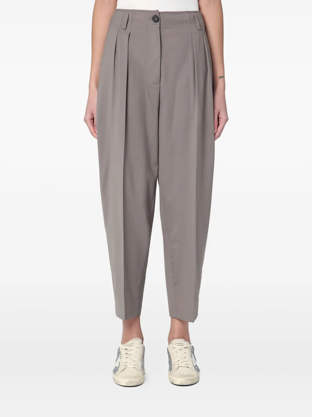 Erika Cavallini Cropped broek Beige