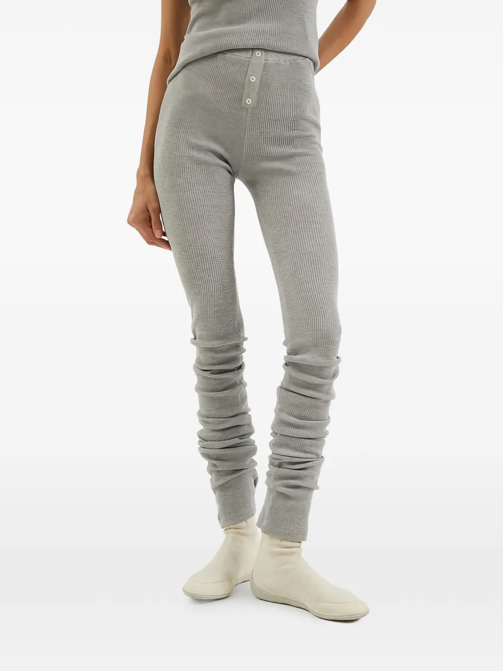 1989 STUDIO Legging met wafel gebreide Grijs
