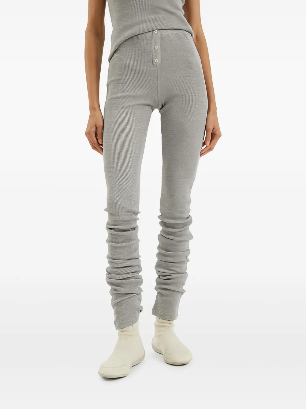 1989 STUDIO Legging met wafel gebreide Grijs