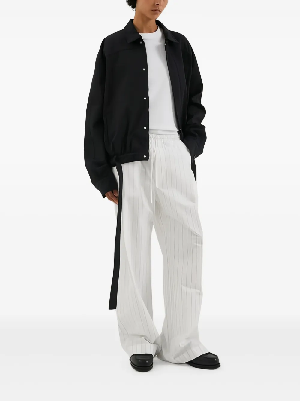 1989 STUDIO Gestreepte broek Wit