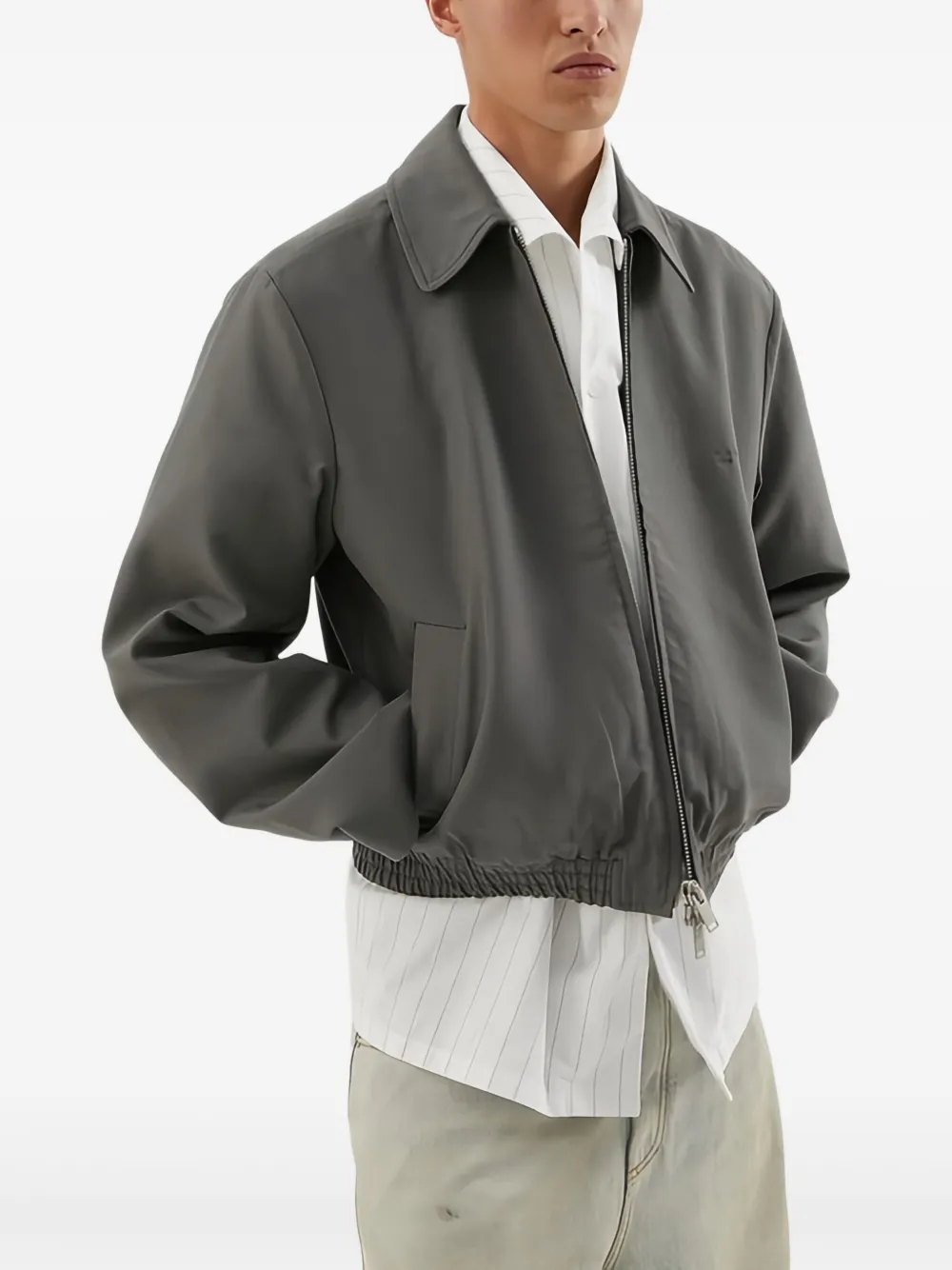 1989 STUDIO Cropped bomberjack Grijs