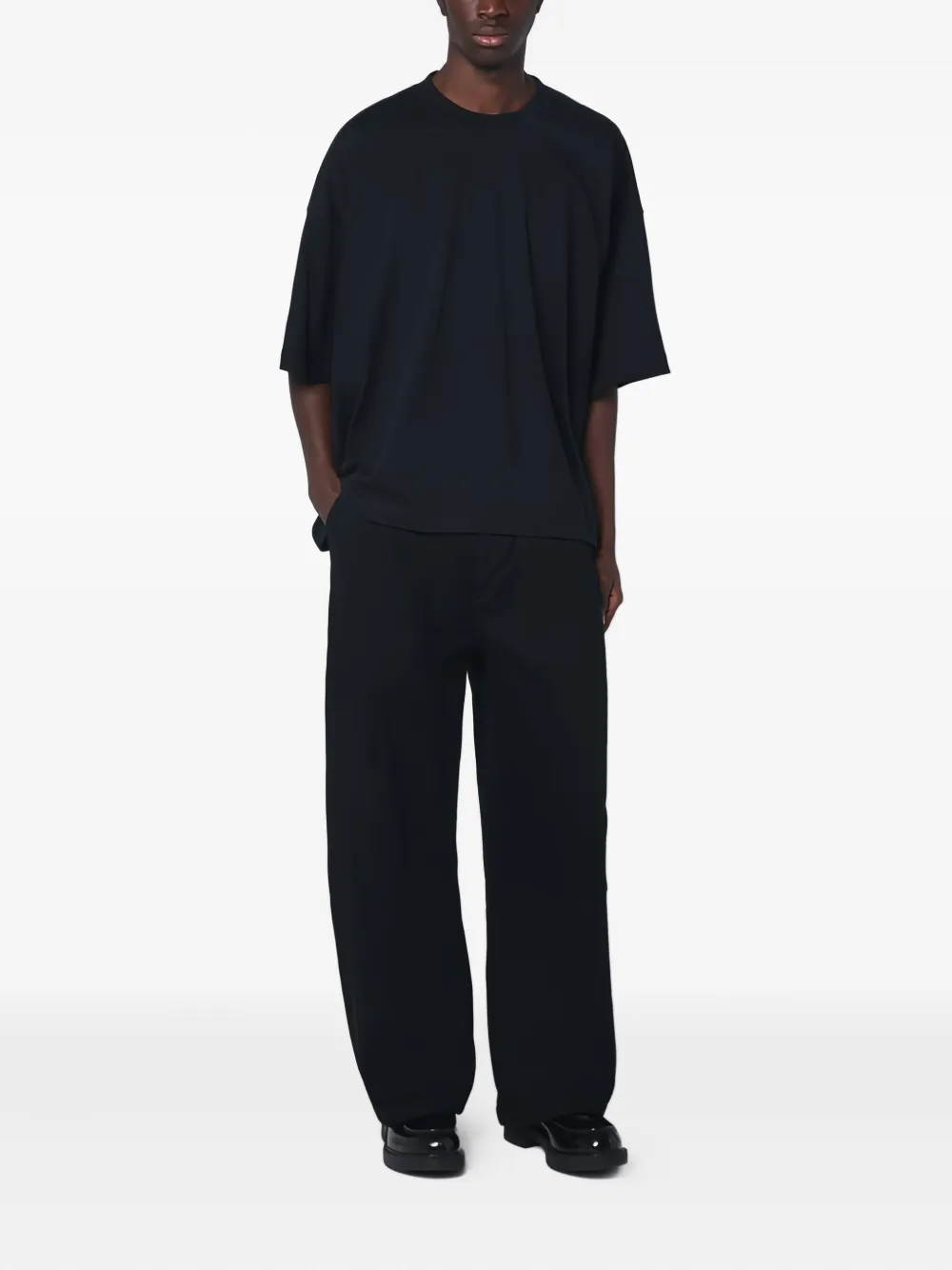 Studio Nicholson cotton T-shirt - Zwart