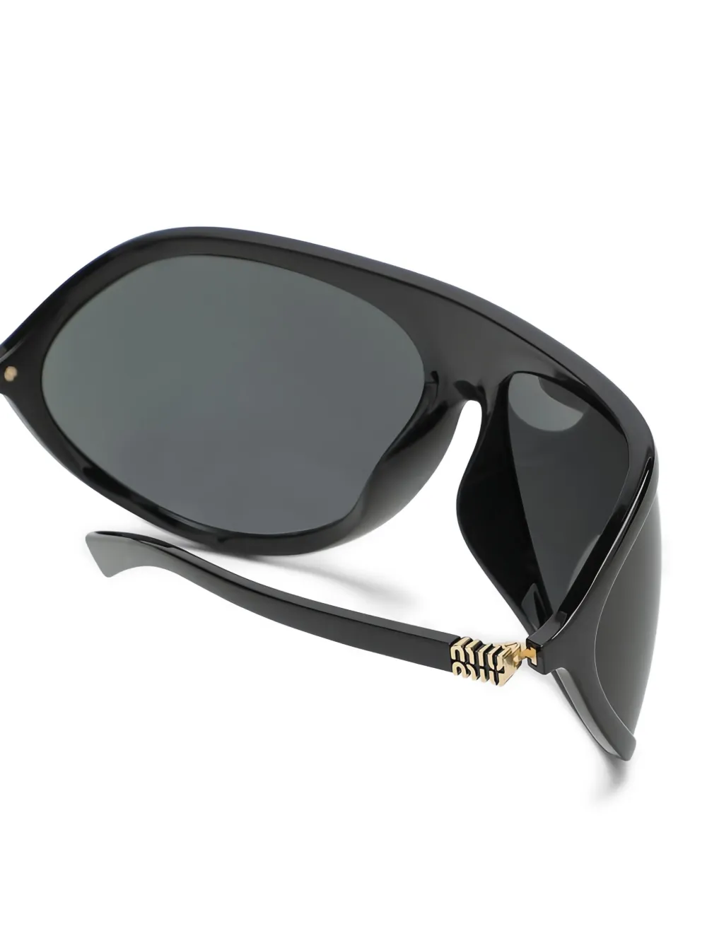 Miu Eyewear Zonnebril met schild montuur Zwart