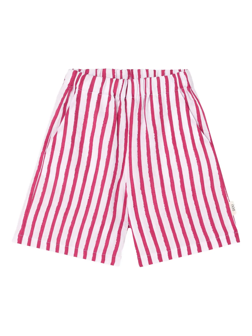 Douuod Kids Gestreepte shorts met elastische tailleband Rood