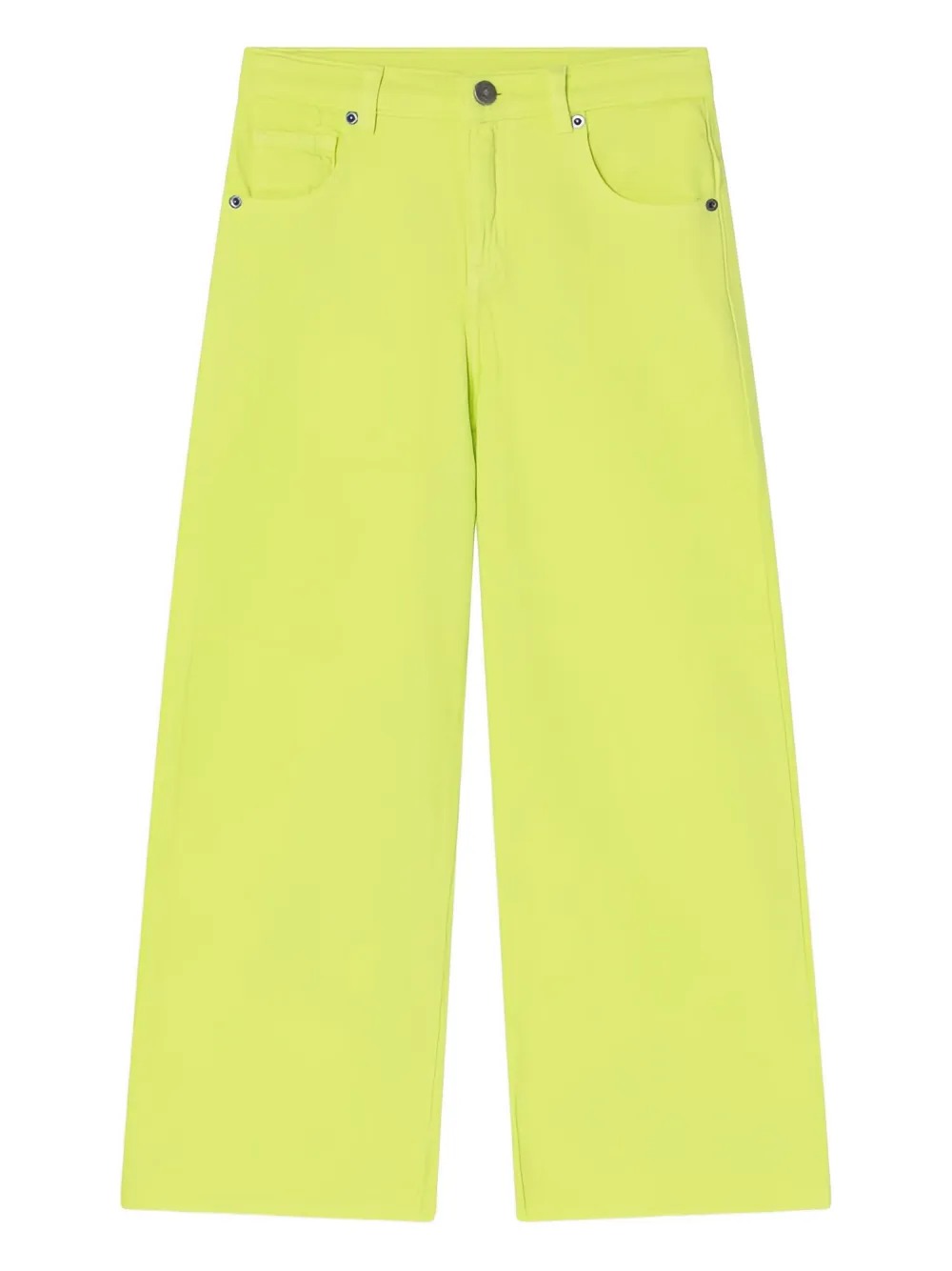 Douuod Kids logo-patch jeans Geel