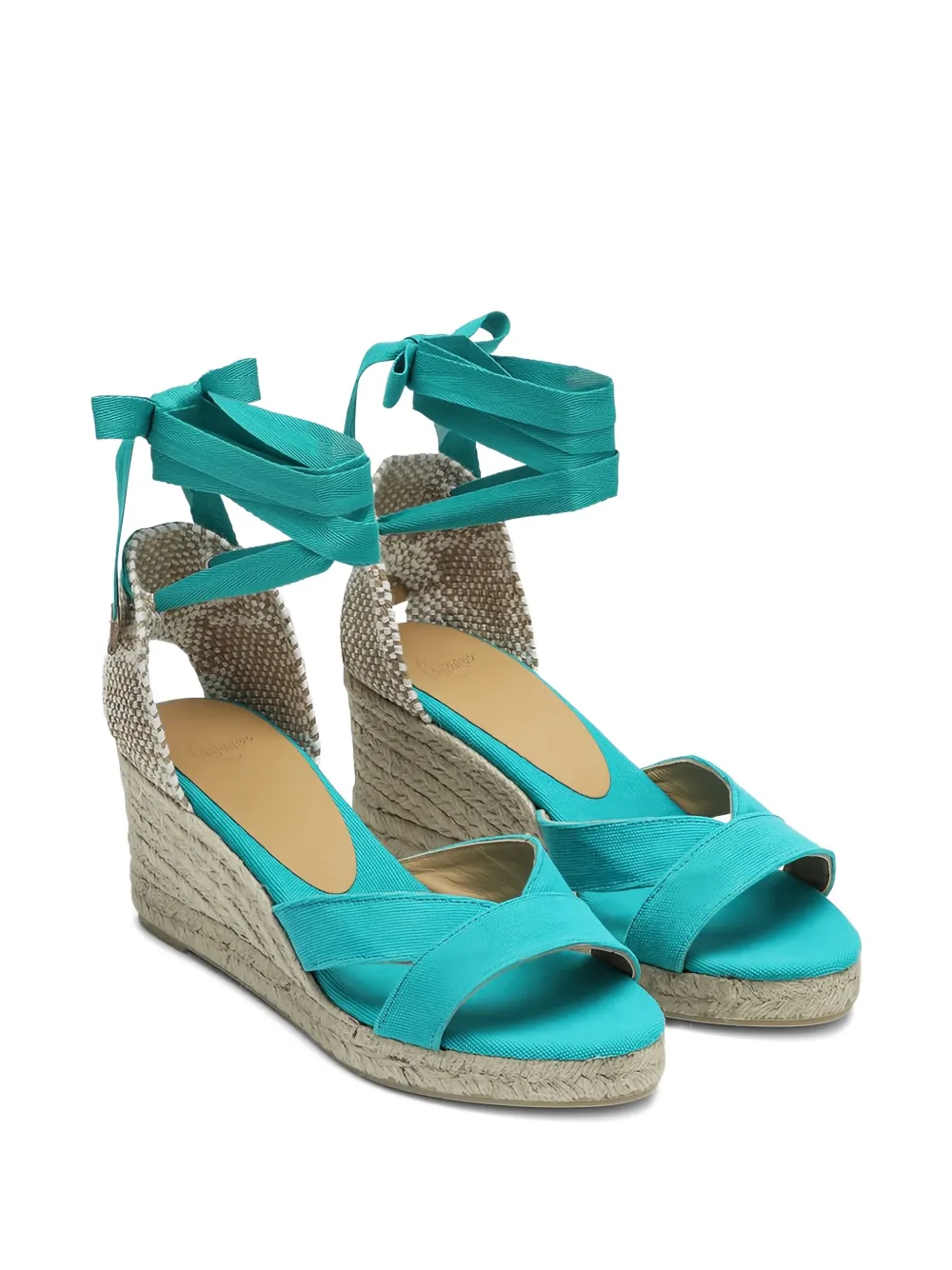Castañer 50mm lace-up wedged espadrilles Blue