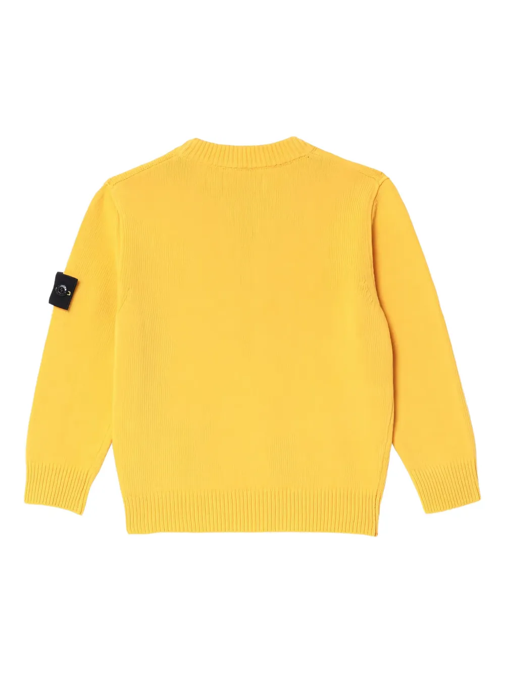 Stone Island Junior Trui met opgestikte zak en ronde hals Geel
